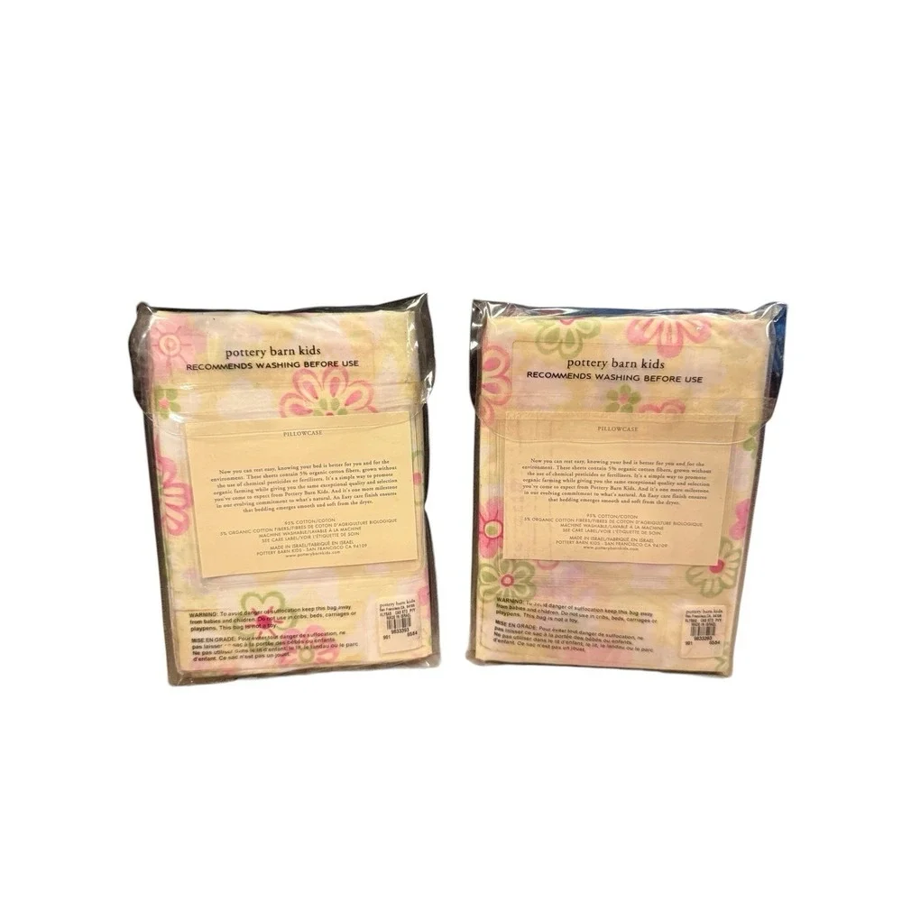 Set 2 Pottery‎ Barn Kids Alyssa's Garden Cotton Standard Pillowcase Lot